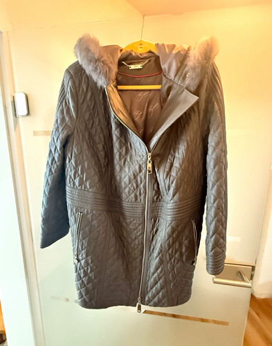 Damen steppjacke leder grau - steppjacke,