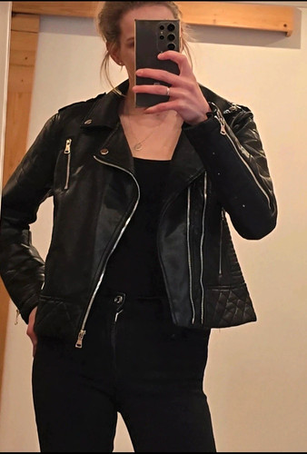 Damen bikerjacke leder schwarz - damen,