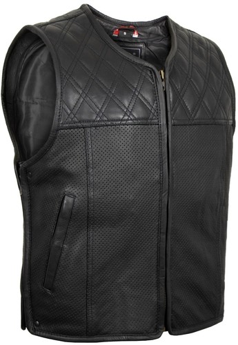 Herren biker weste - weste, lederweste