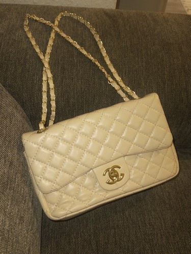 Schultertasche beige gesteppt - schultertasche,